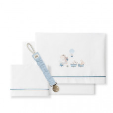 Sabanas cuna 3pcs Jirafa Bicicleta con Broche  Azul P. Interbaby